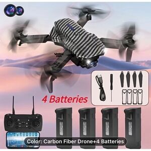 New Upgraded Carbon Fiber Drone – Dual Camera & 4 Batteries